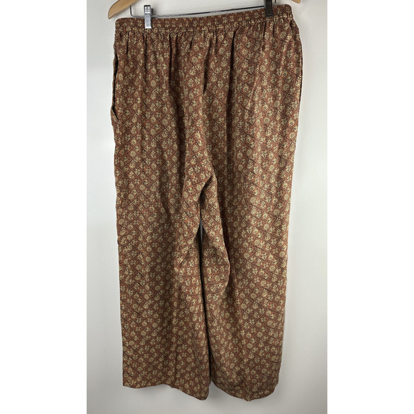 Vintage Elisabeth Liz Claiborne 100% Silk Print SS Top & Pants Set Plus Size 18 - Picture 8 of 16